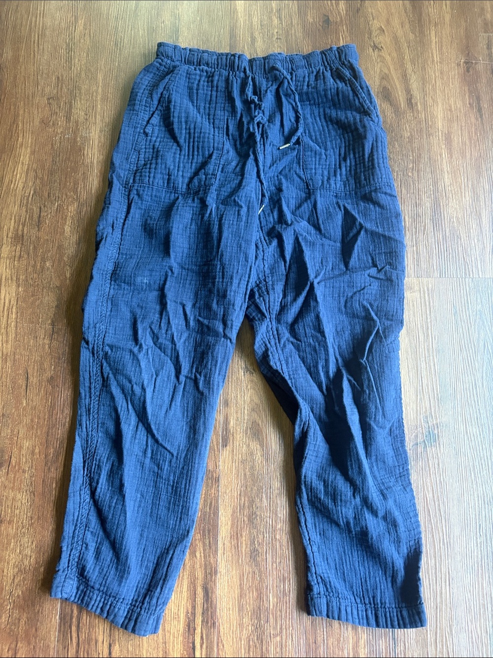 GAP Navy Blue Drawstring Linen pants